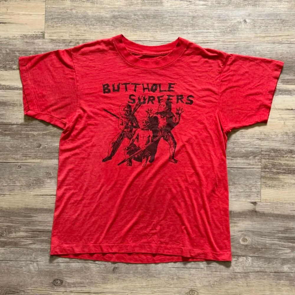 Vintage 80s Butthole Surfers Brown Reason To Live T-Shirt Single Stitch
